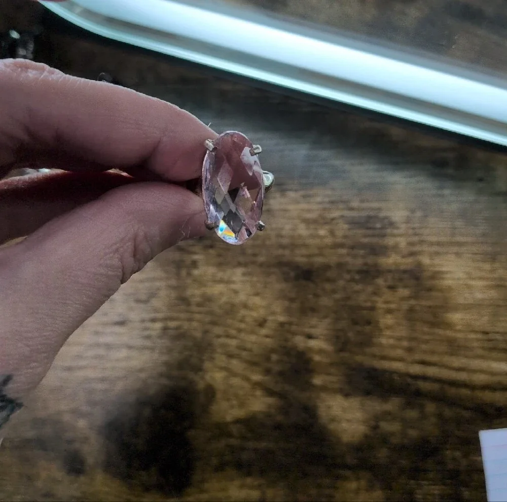 Elegant Pink Kunzite Gemstone Ring
